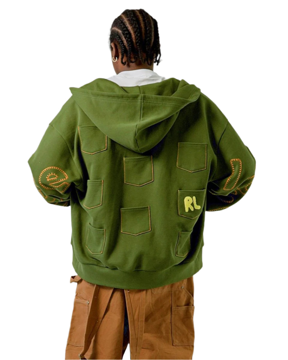 RED LETTERS Just Pockets Scattered Zip Up