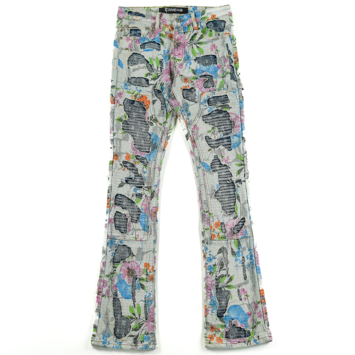 TRNCHS "RAHMA" Stacked Floral Denim