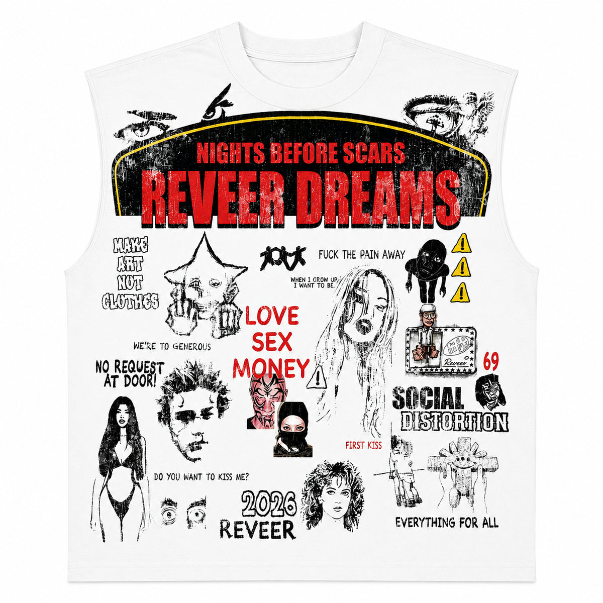 Reveer "love Sex Money" Cut-off Tee