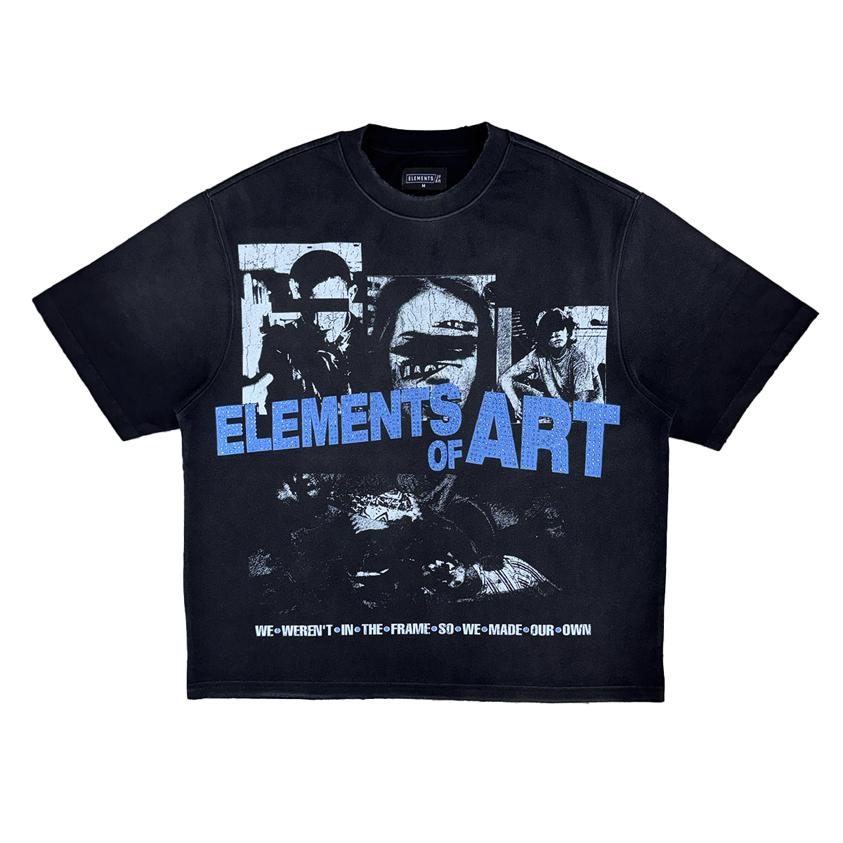 Collage Tee 2.0 Black/UNC Blue