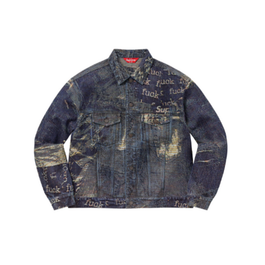 SUPREME Denim Jacquard Trucker Jacket