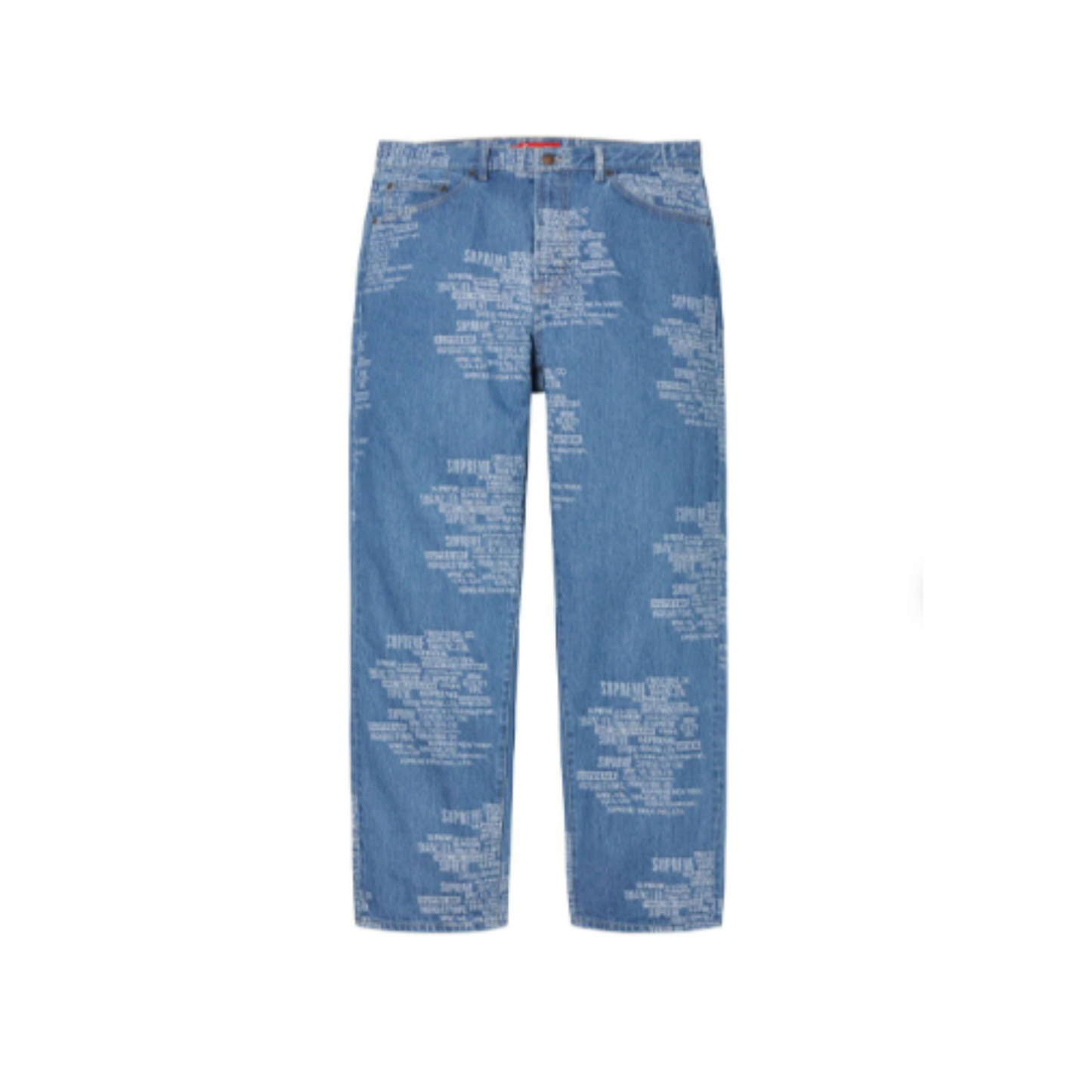 SUPREME Denim Jacquard Baggy Jean 'Washed Blue'