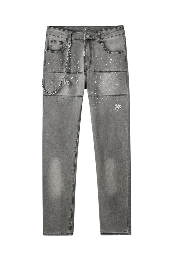 HYDE PARK | Studded Park Velocity Denim Pants - Grey