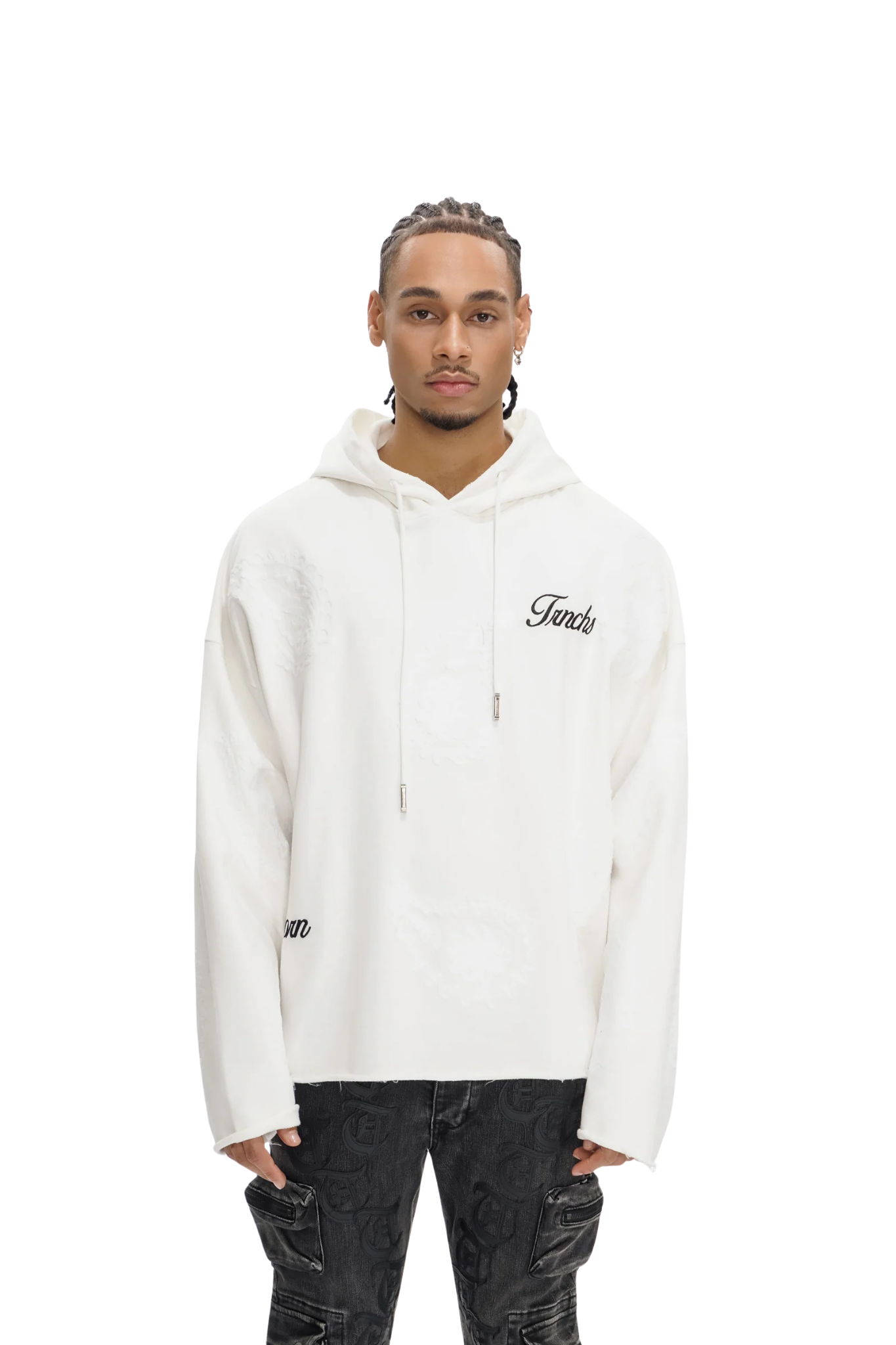 Trnchs | "Paisley Command" White Hoodie