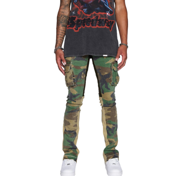 VALABASAS | Commander Stacked Flare Jean (Foliage Green)