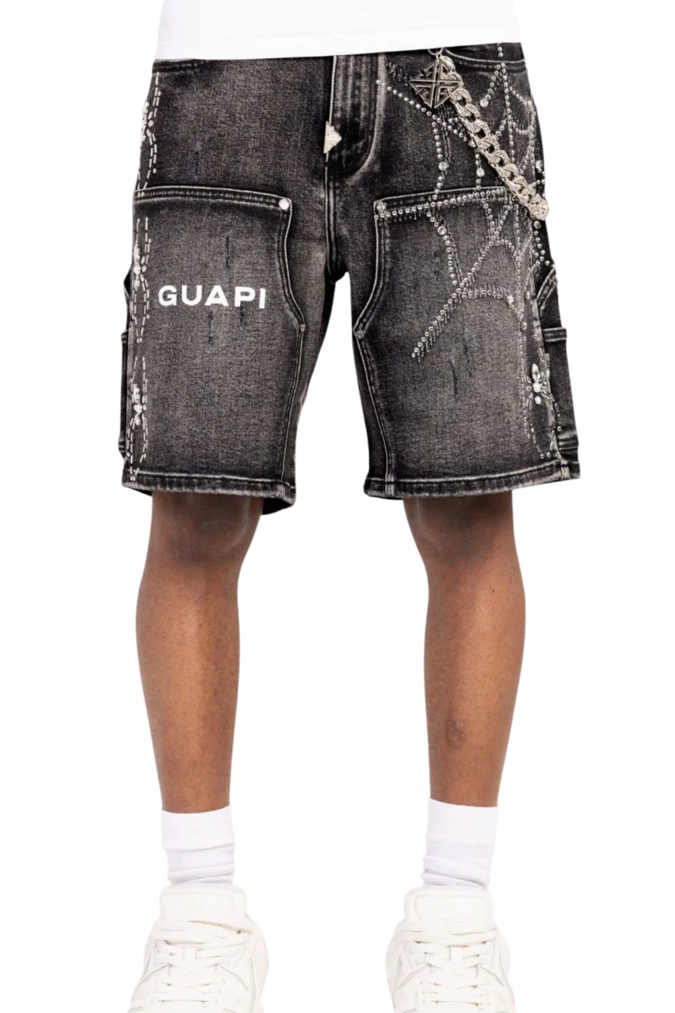 GUAPI | Vintage Obsidian Black Spider Shorts
