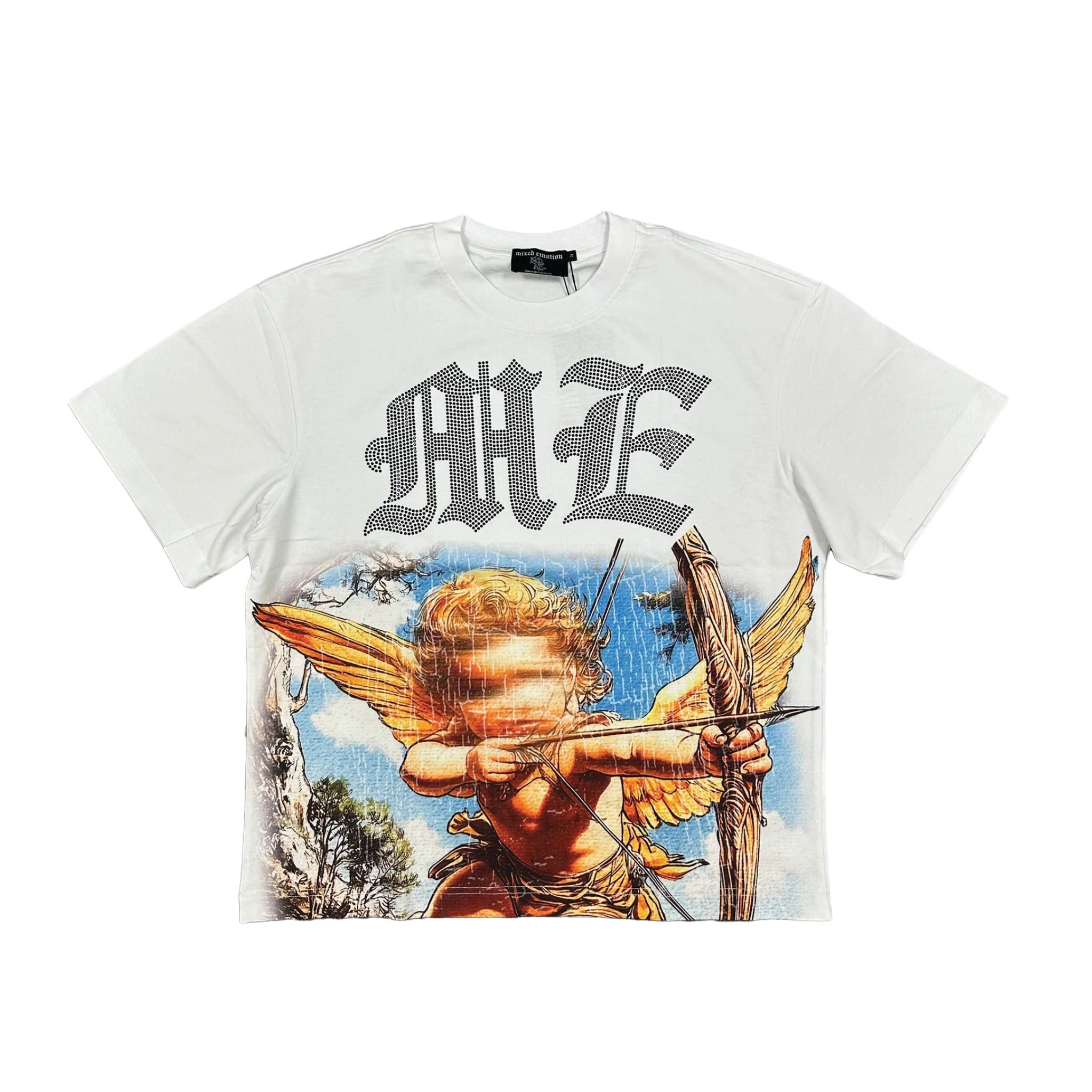 MIXED EMOTION ANGEL RHINESTONES TEE