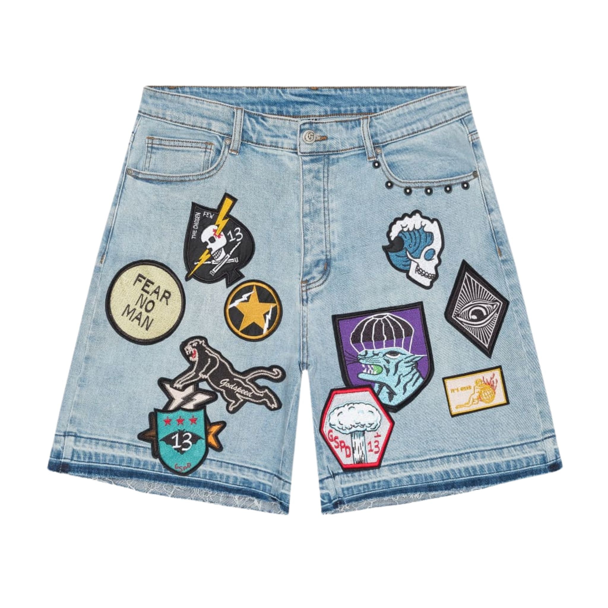 GODSPEED PATCHWORK BLUE DENIM Shorts