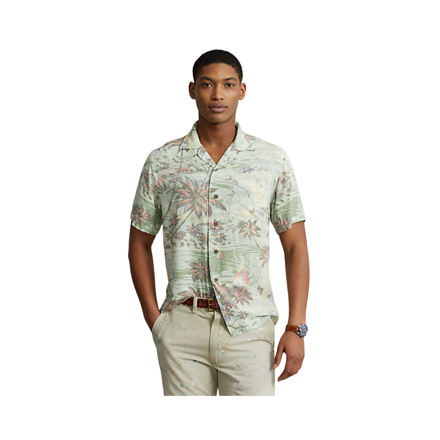 RALPH LAUREN Classic Fit Tropical-Print Camp Shirt