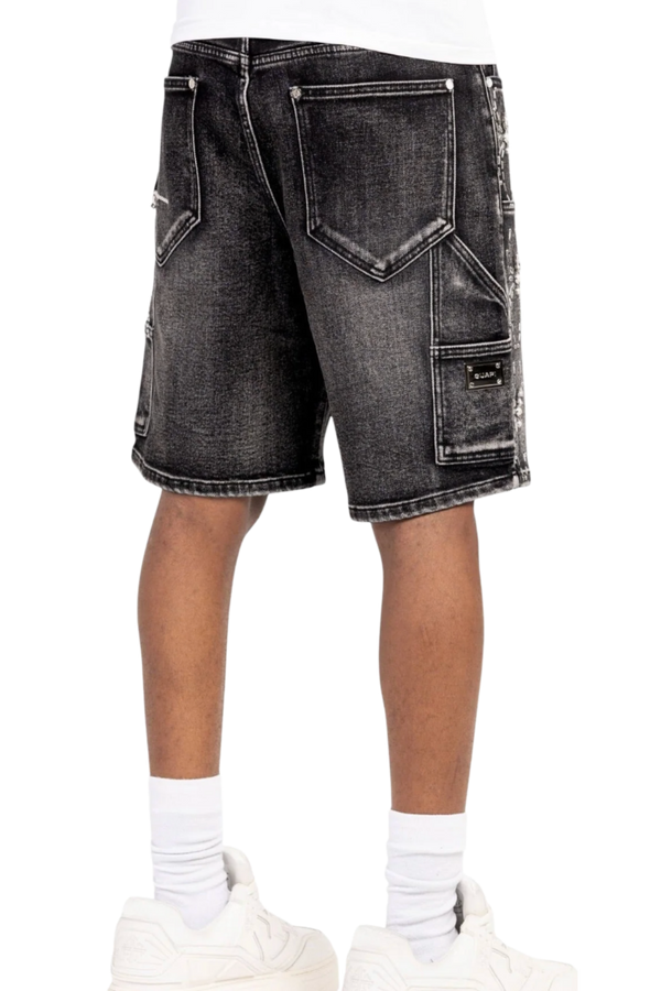 GUAPI | Vintage Obsidian Black Spider Shorts