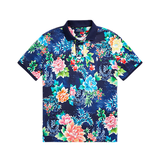 RALPH LAUREN Classic Fit Floral Mesh Polo Shirt