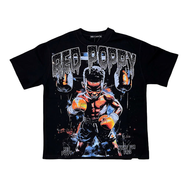 Red Poppy Men's T-Shirt - Black