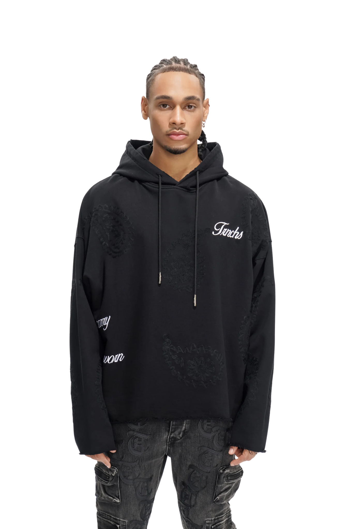 Trnchs | "Paisley Command" Black Hoodie
