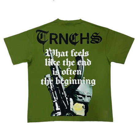 TRNCHS "MASKED_SOLIDER" Olive Tee