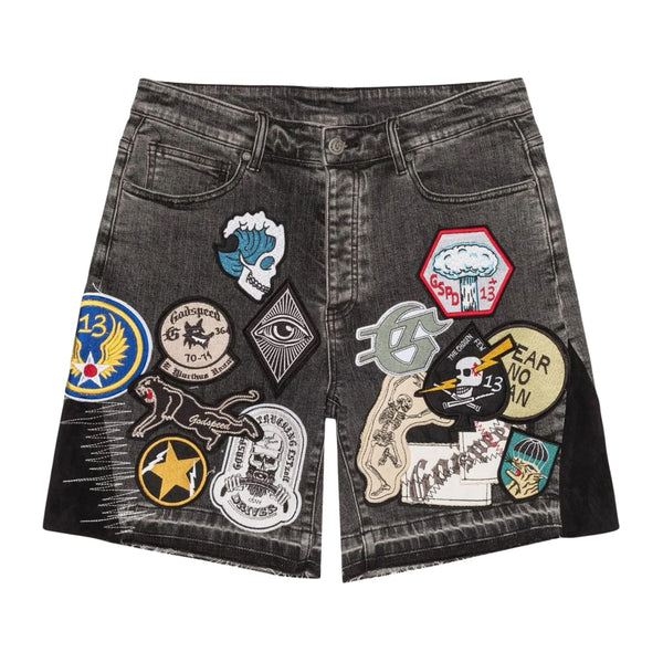 GODSPEED PATCHWORK GREY Denim Shorts