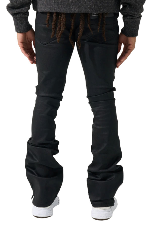 SERENEDE | Caviar Wax Stacked Jeans
