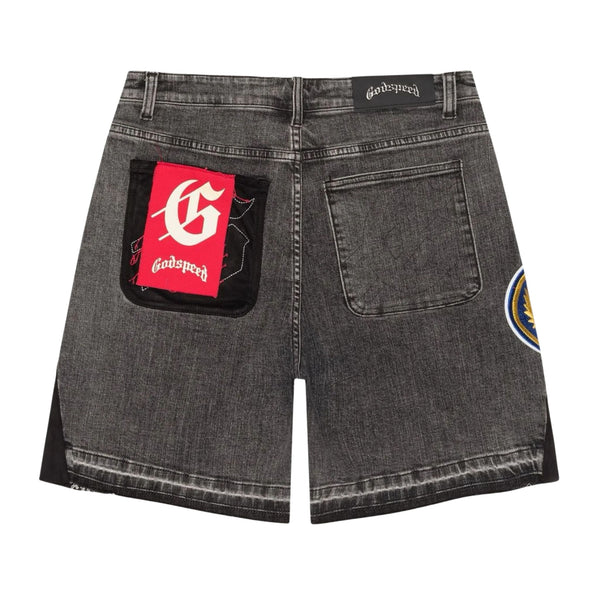 GODSPEED PATCHWORK GREY Denim Shorts