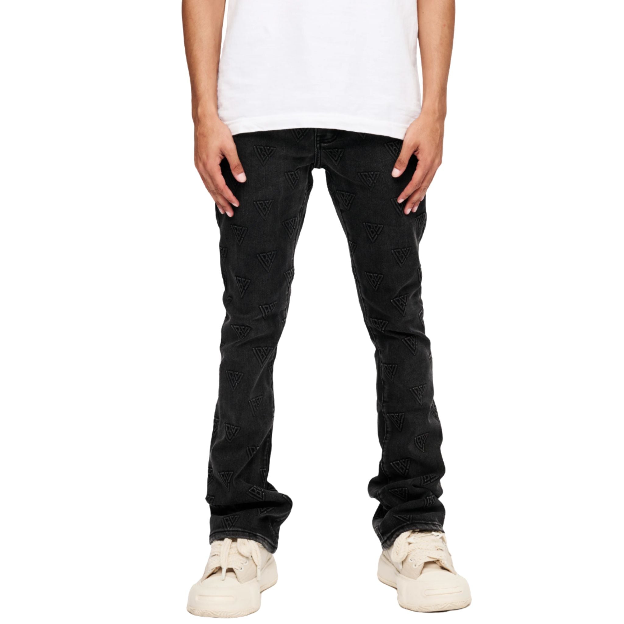 VALABASAS TAGGED STACKED FLARE JEAN
