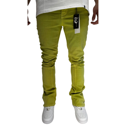 TRNCHS Button Fly Green Denim Jeans
