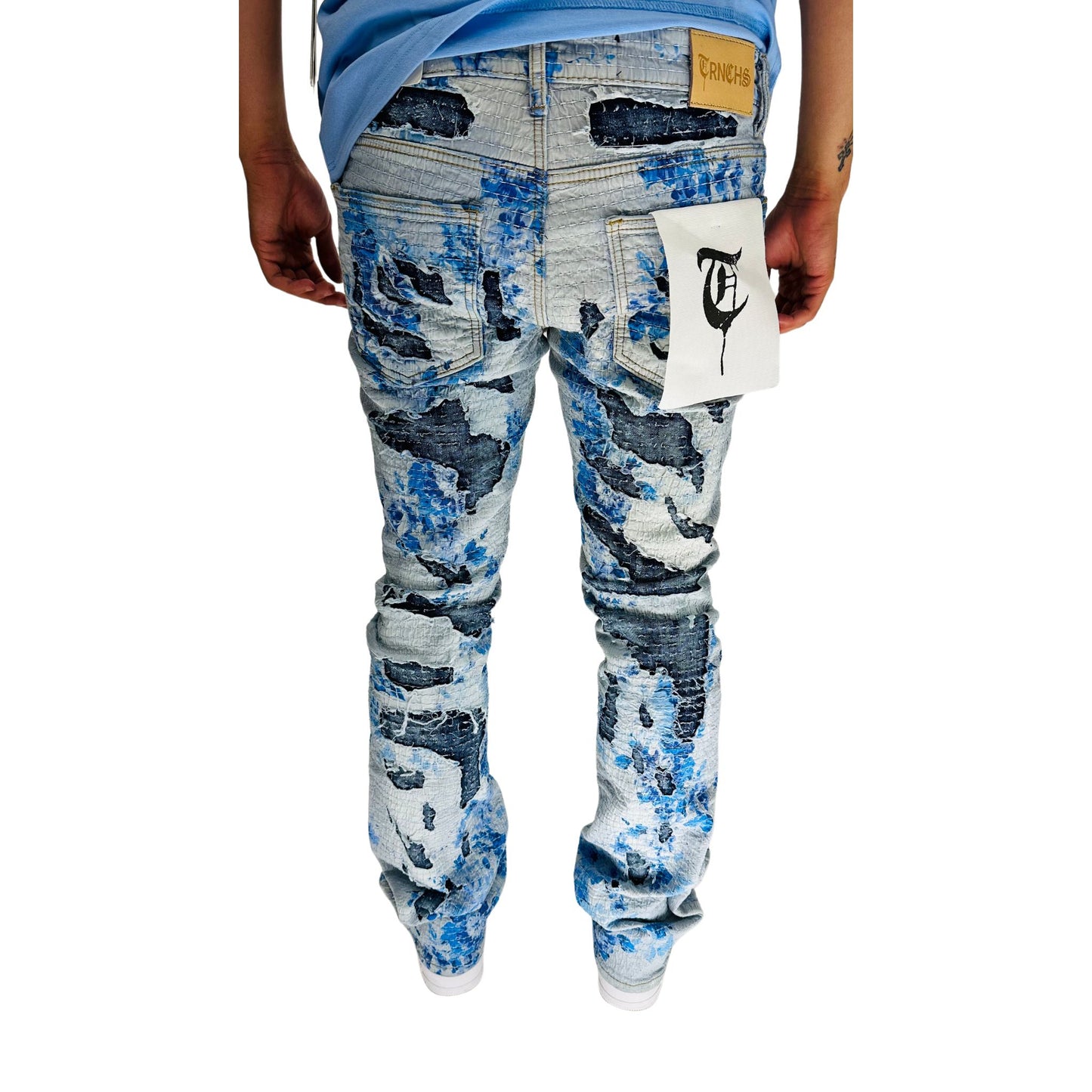 TRNCHS Blue FLORIDIANS Stacked Jeans