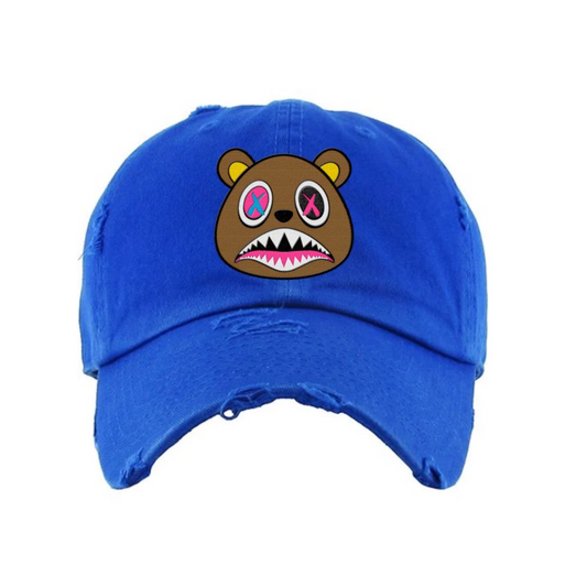 CRAZY BAWS Royal Blue Dad Hat Distressed