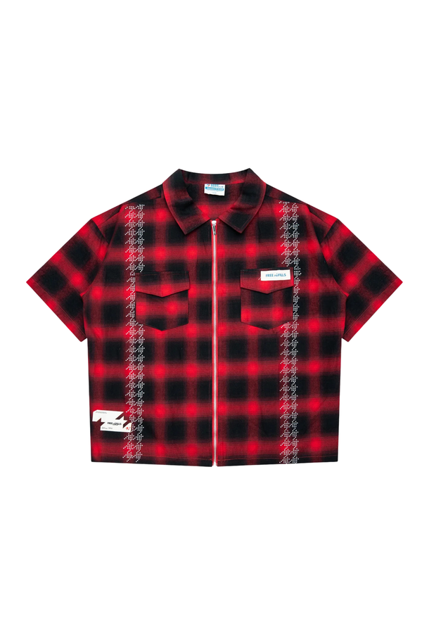 FREE REFILLS | Shadow Plaid Zip Shirt