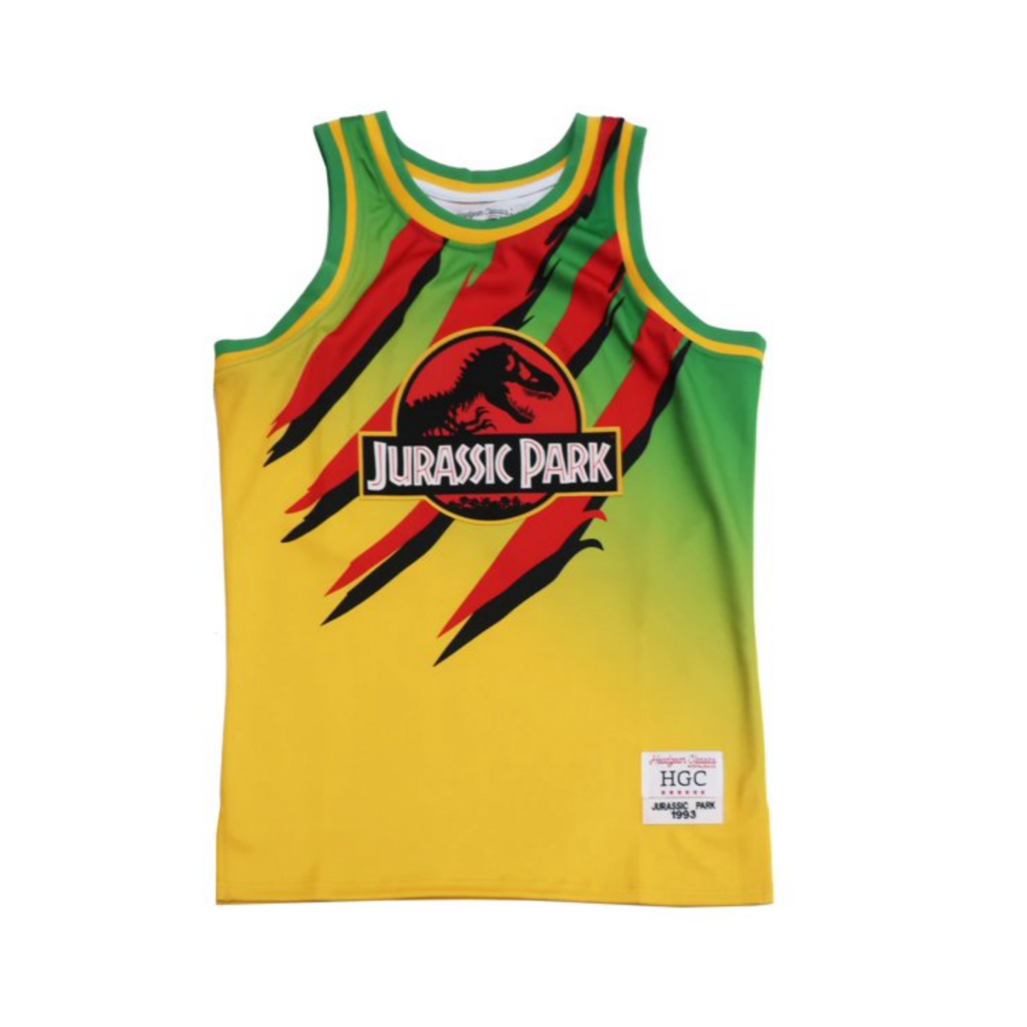 Jurassic Park Truck Men's Headgear Classics Embroidered Basketball Jersey - YellowGreen