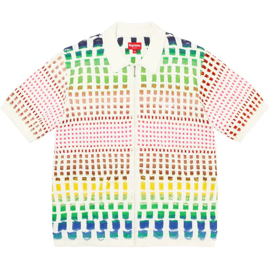 SUPREME Gradient Grid Zip Up Polo
