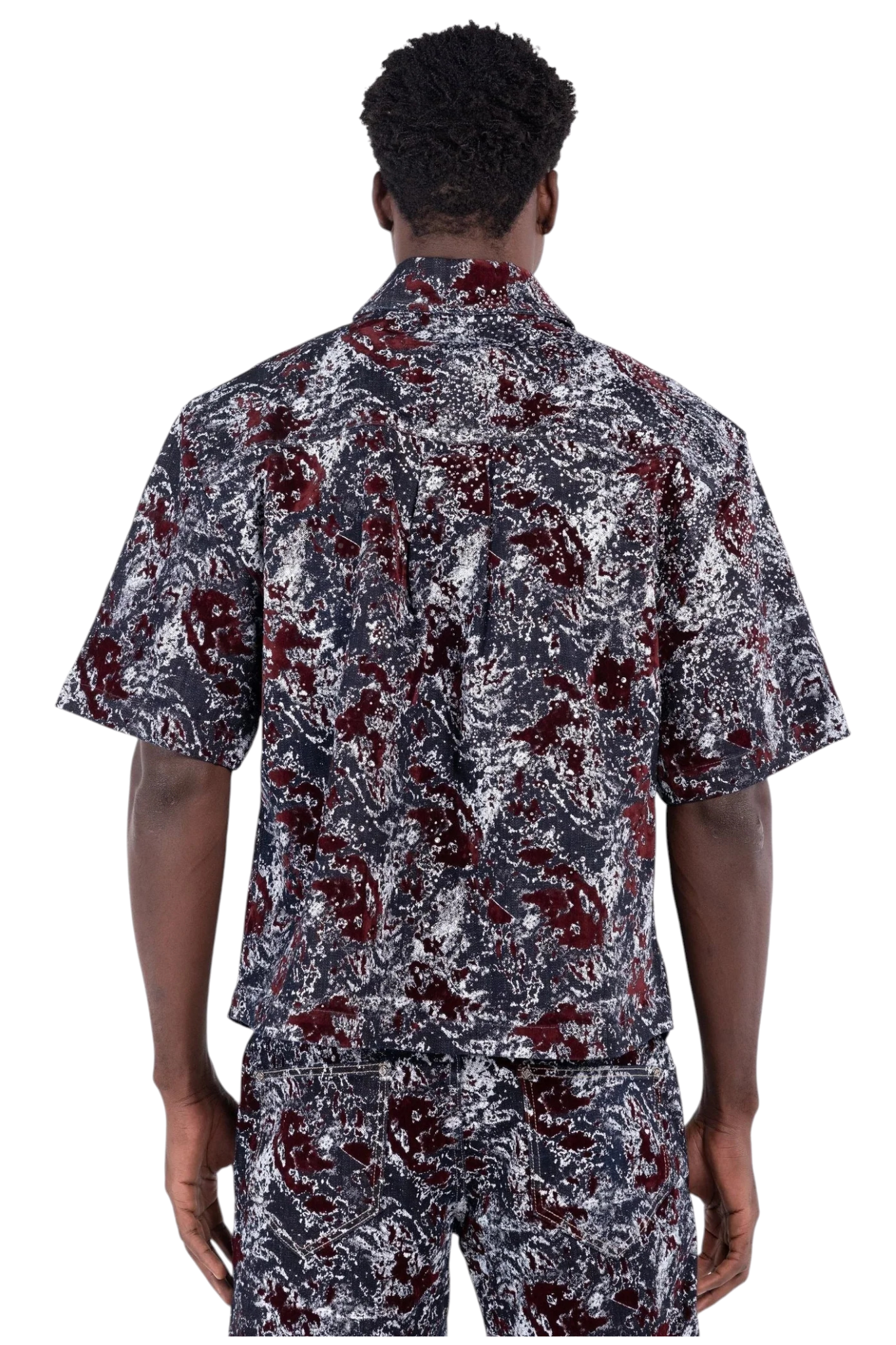 GUAPI | Wine Red Laser Velvet Shirt