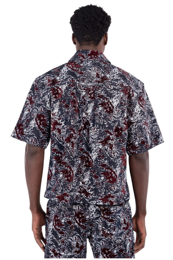 GUAPI | Wine Red Laser Velvet Shirt