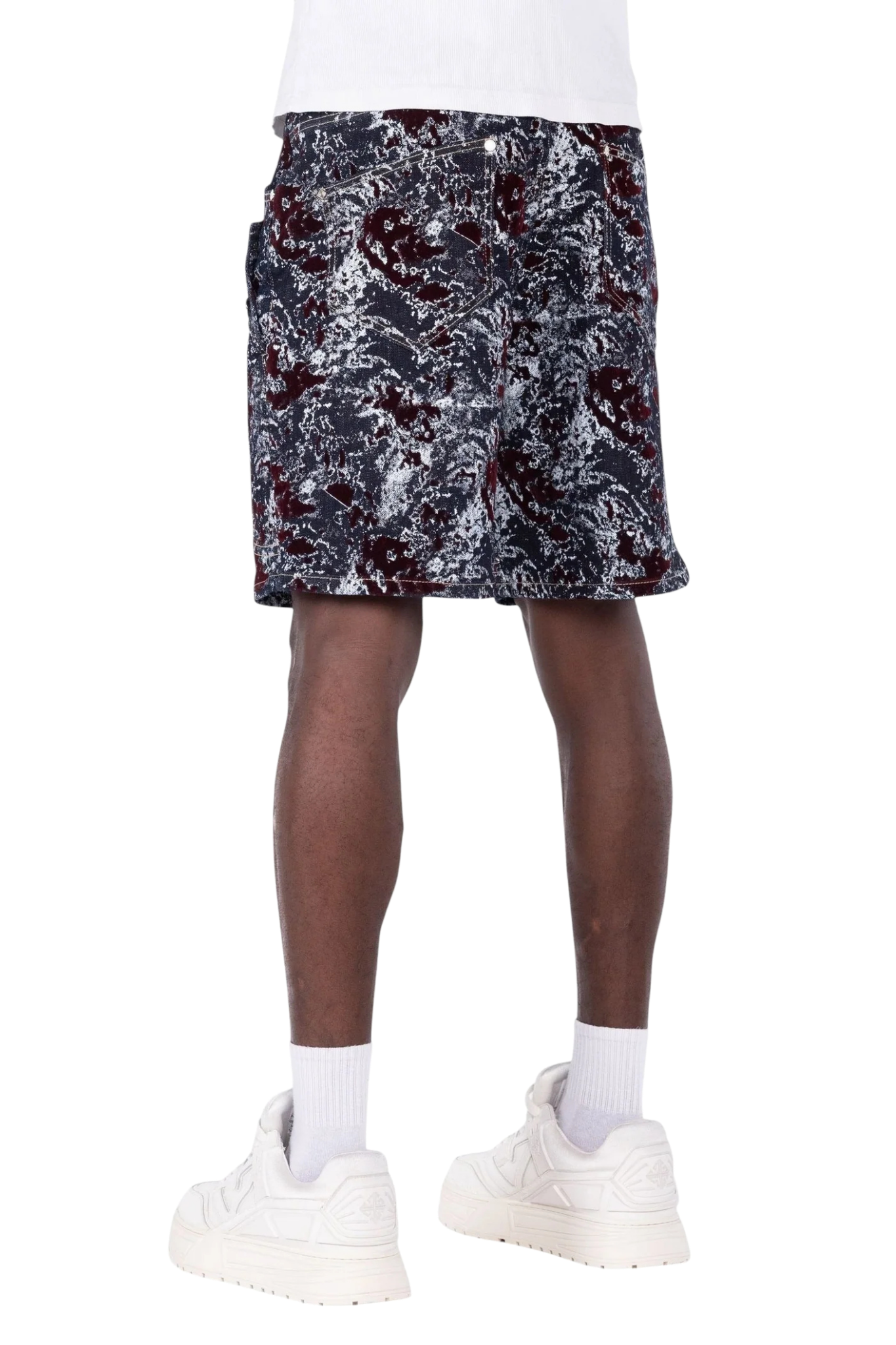 GUAPI | Wine Red Laser Velvet Shorts