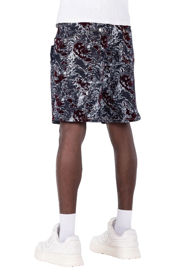 GUAPI | Wine Red Laser Velvet Shorts