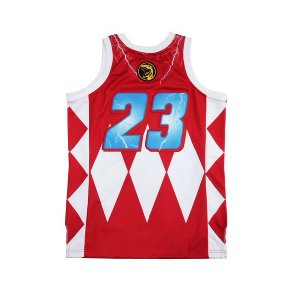 Power Rangers Mighty Morphin Men's Headgear Classics Embroidered Basketball Jersey