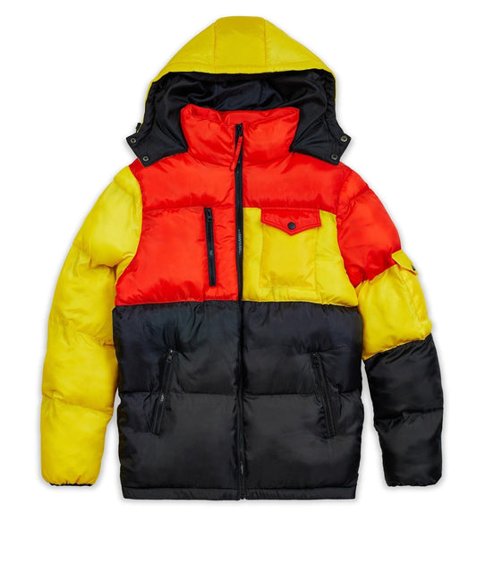 REASON Larry Color Block Hooded Puffer Jacket Regular price