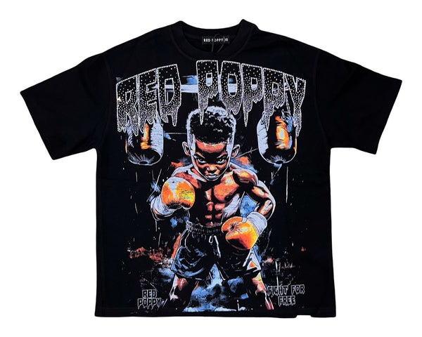 Red Poppy Men's T-Shirt - Black