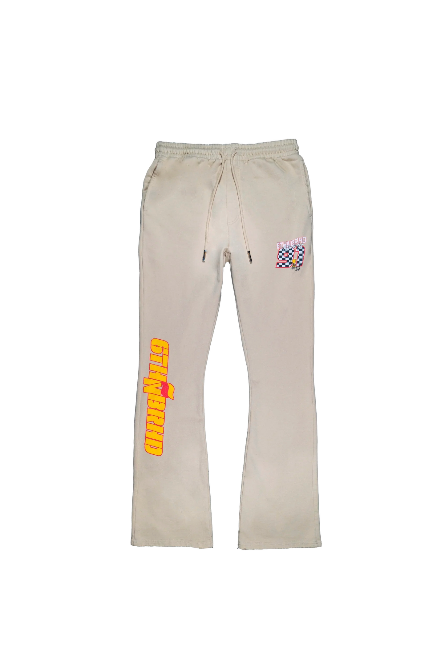6TH NBRHD  "PIT STOP" STACKED PANTS