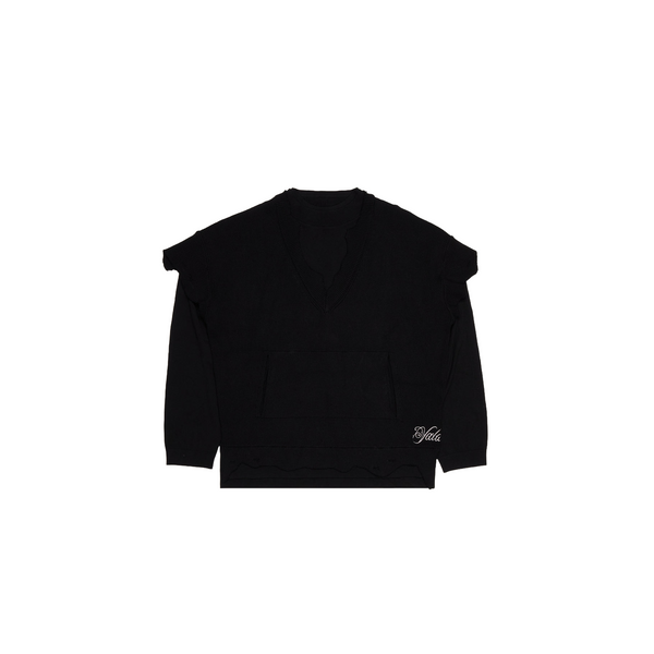 VALABASAS "WHAT" BLACK CREW NECK
