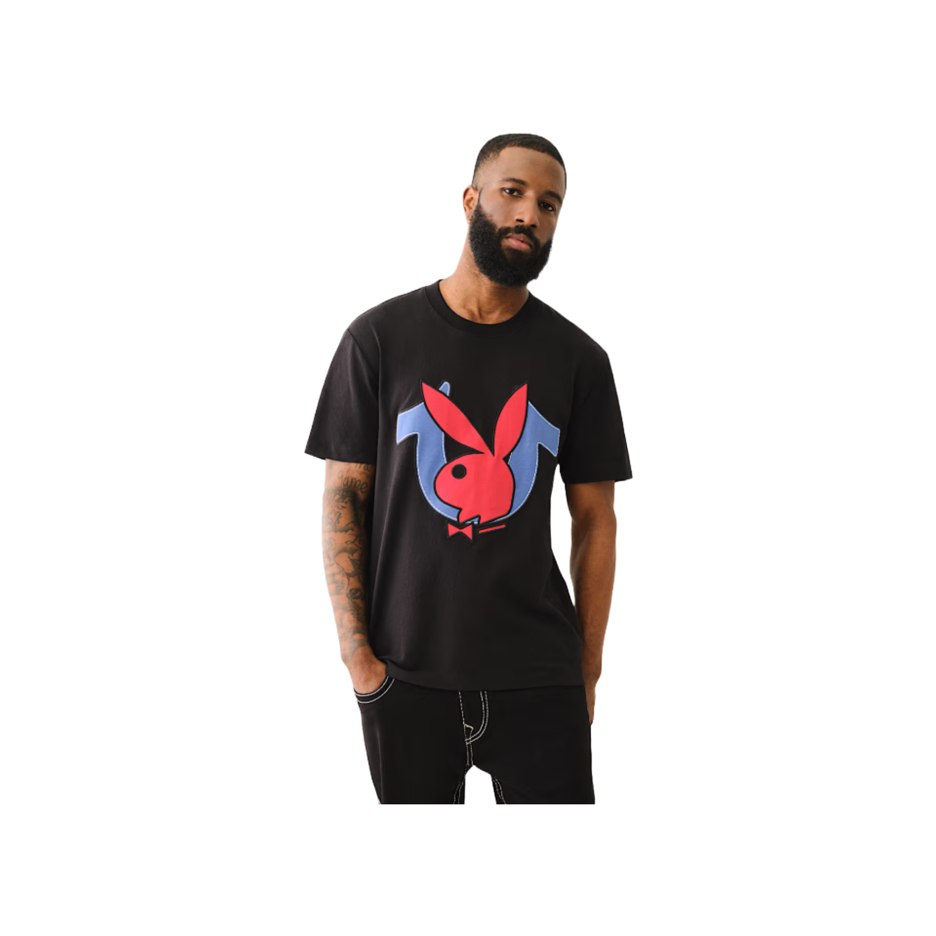 PLAYBOY X TRUE RELIGION APPLIQUE LOGO TEE