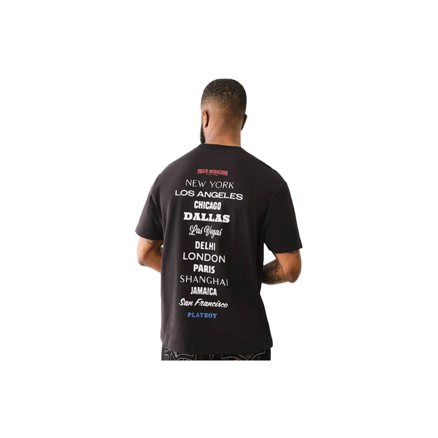 PLAYBOY X TRUE RELIGION APPLIQUE LOGO TEE