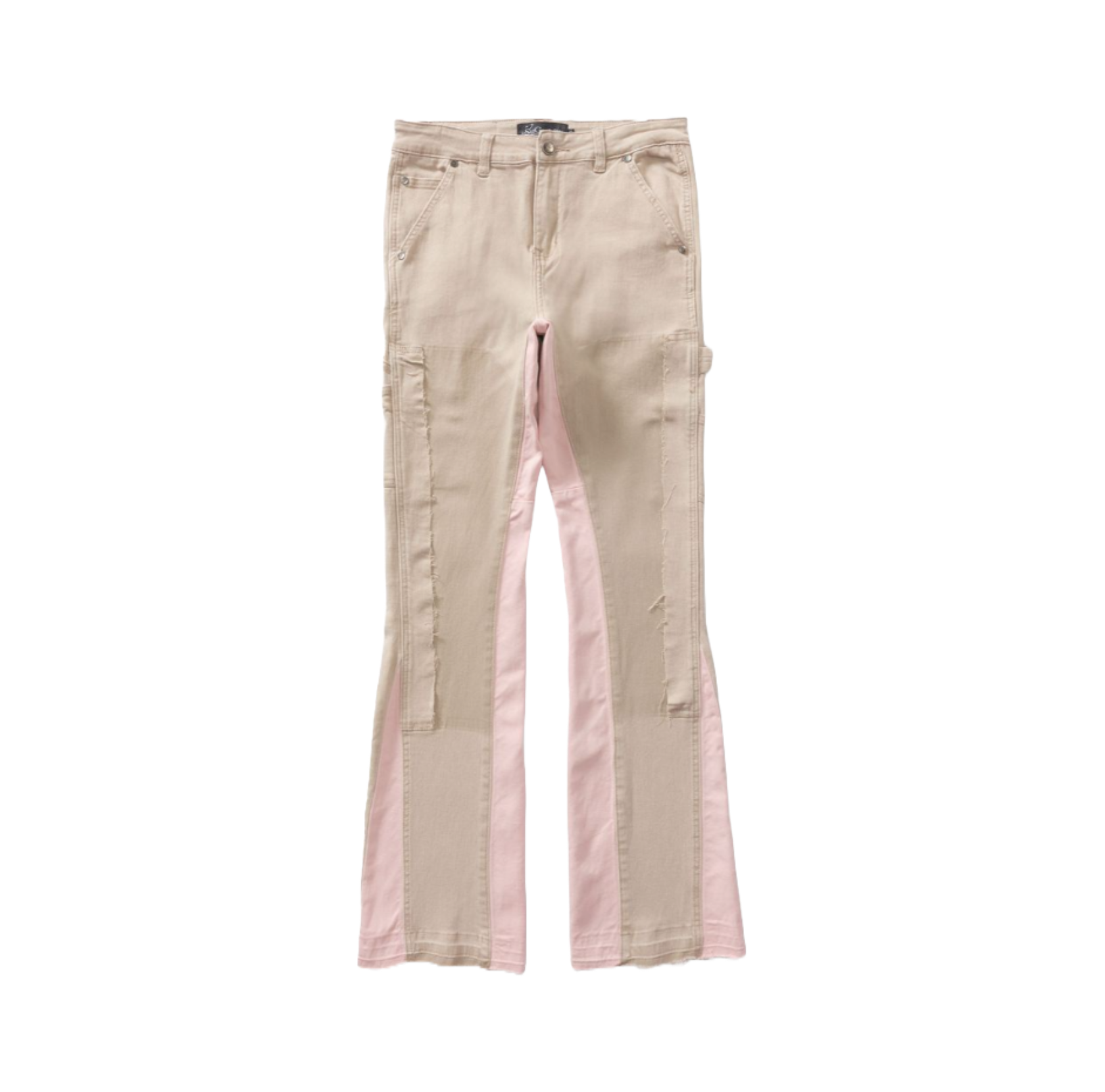 "REVOLVER" STACKED JEANS (KHAKI/PINK)