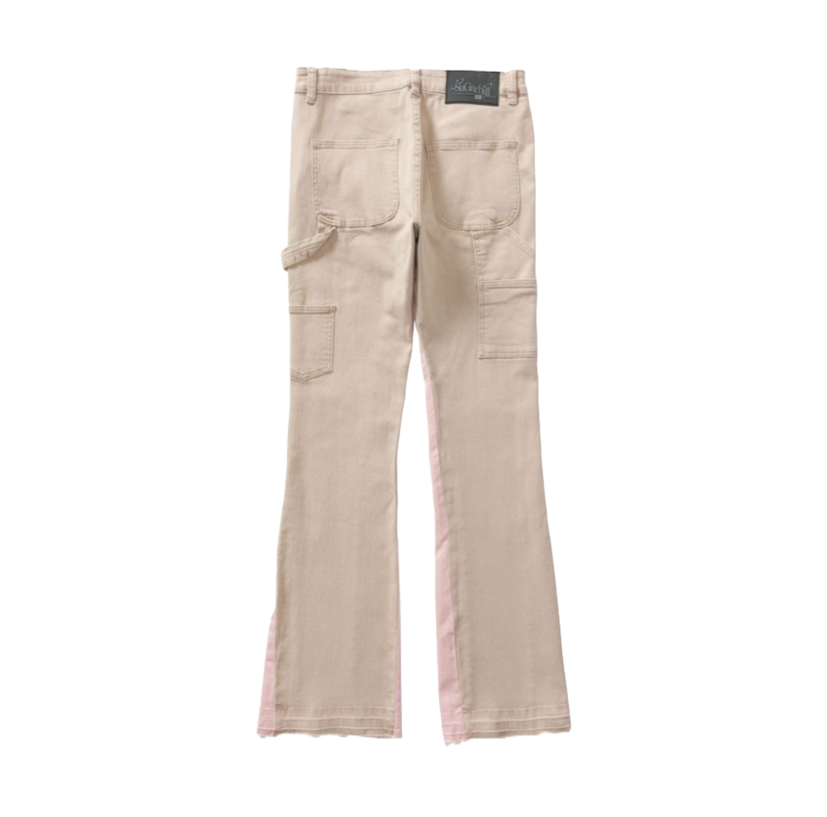 "REVOLVER" STACKED JEANS (KHAKI/PINK)