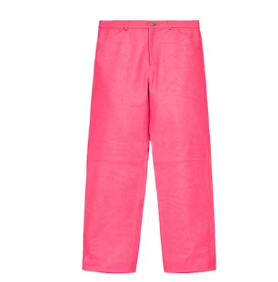 Sp5der Debossed Web Leather Pant Pink