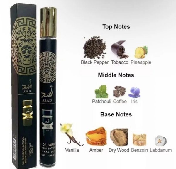 Yara Lataffa ASAD Eau De Parfume Spray 1.18 Fl Oz Travel Size