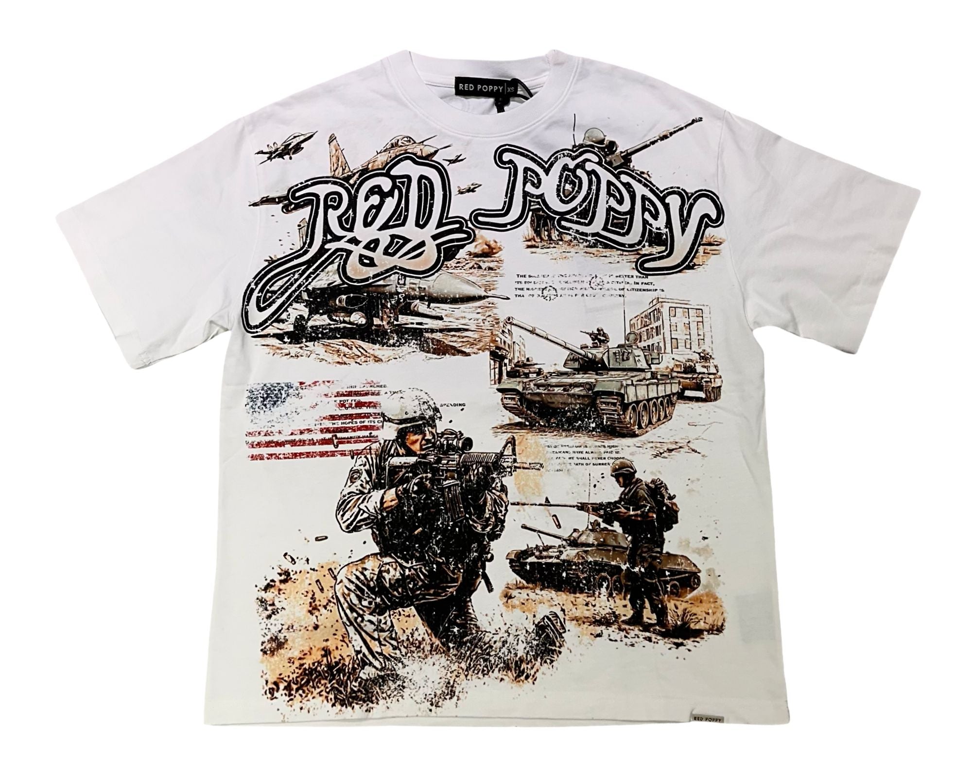 Red Poppy White T-Shirt