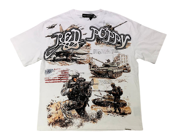 Red Poppy White T-Shirt