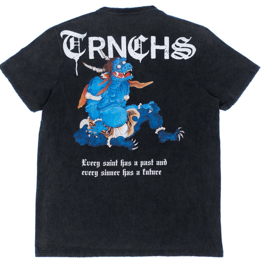 Trnchs TEE "Blue Demon" Vintage Black