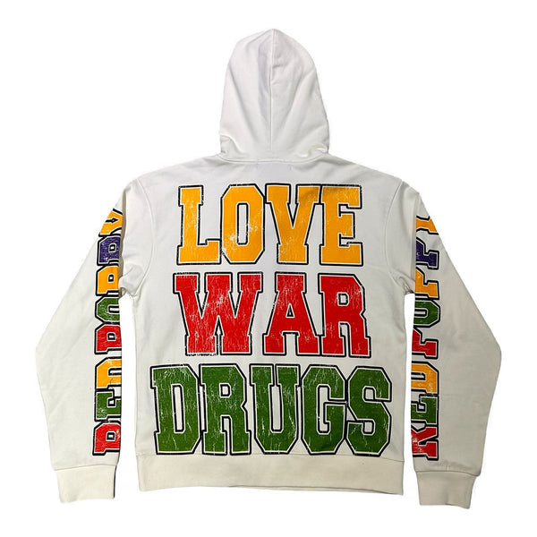 Red Poppy - Men's Love War Drugs Hoodie  - Cream