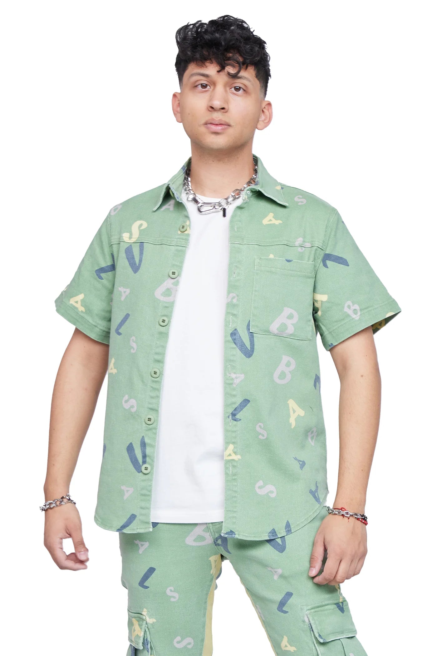 VALABASAS "WOVEN -PUZZLED" BUTTON UP