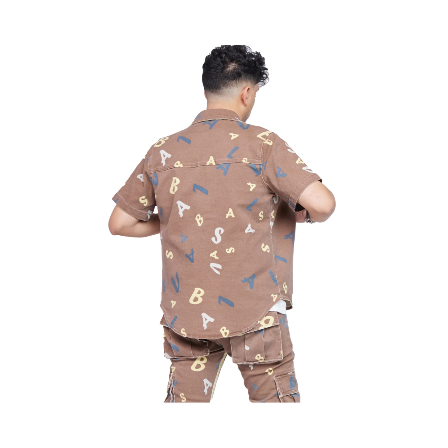 VALABASAS "WOVEN -PUZZLED" BUTTON UP