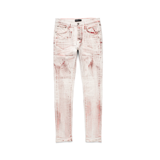 PURPLE BRAND LOW RISE SKINNY JEAN WHITE X RAY WITH CHERRY TOMATO FOIL